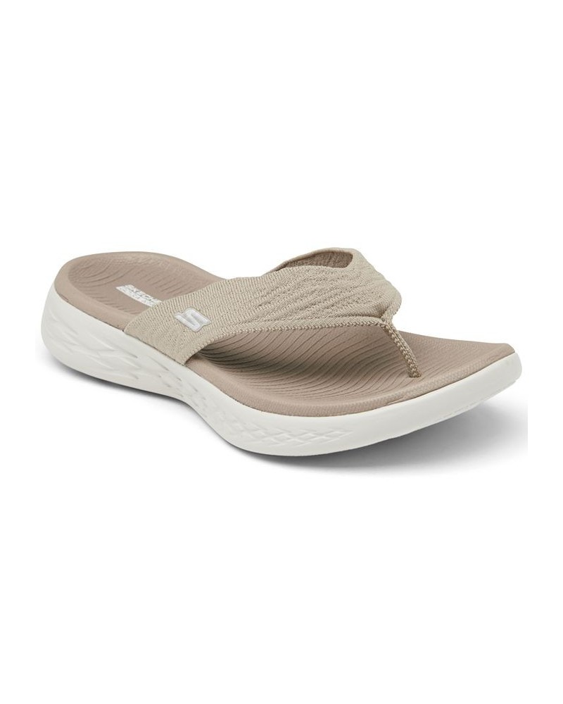 Women's On The Go 600 Sunny Athletic Flip Flop Thong Sandals Tan/Beige $21.60 Shoes