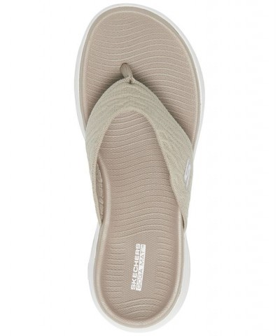 Women's On The Go 600 Sunny Athletic Flip Flop Thong Sandals Tan/Beige $21.60 Shoes