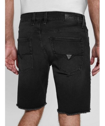 Men's Rip-and-Repair Regular Fit Denim Shorts Black $34.56 Shorts