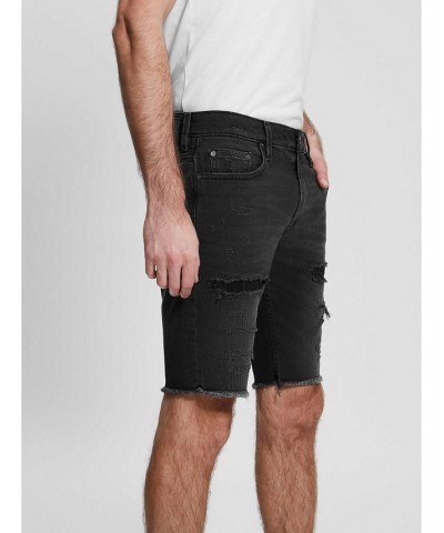 Men's Rip-and-Repair Regular Fit Denim Shorts Black $34.56 Shorts