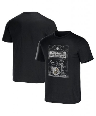 Men's NFL x Darius Rucker Collection by Black New Orleans Saints Band T-shirt $19.50 T-Shirts