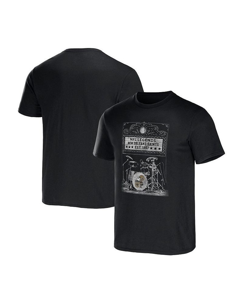 Men's NFL x Darius Rucker Collection by Black New Orleans Saints Band T-shirt $19.50 T-Shirts