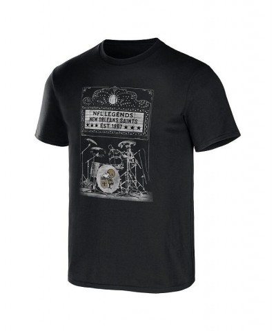 Men's NFL x Darius Rucker Collection by Black New Orleans Saints Band T-shirt $19.50 T-Shirts