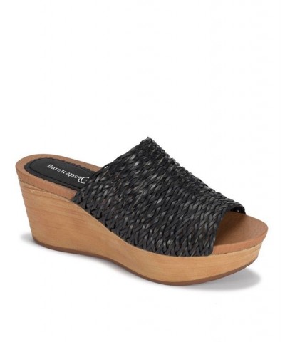 Macauley Wedge Slide Sandals Black $44.50 Shoes