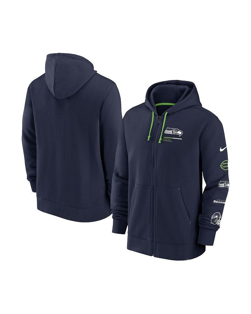 Men's College Navy Seattle Seahawks Surrey Full-Zip Hoodie $32.85 Sweatshirt