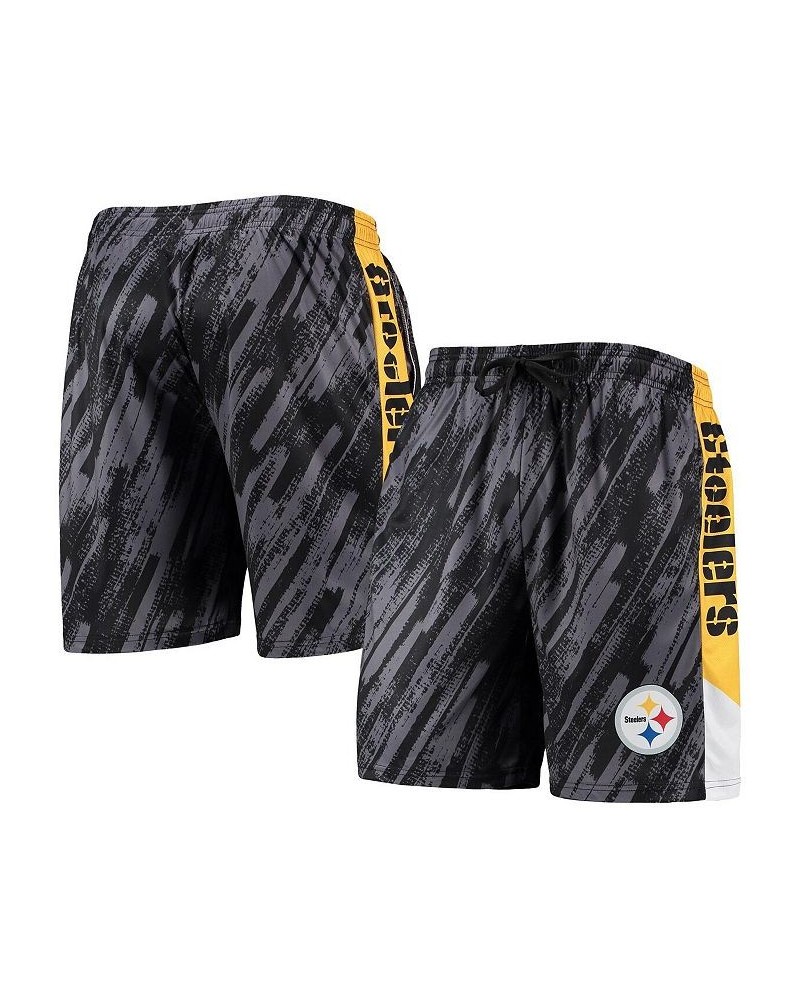 Men's Black Pittsburgh Steelers Static Mesh Shorts $25.00 Shorts