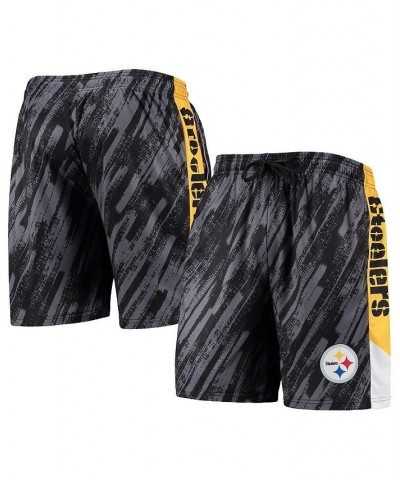 Men's Black Pittsburgh Steelers Static Mesh Shorts $25.00 Shorts