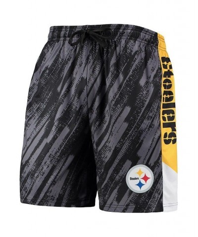 Men's Black Pittsburgh Steelers Static Mesh Shorts $25.00 Shorts