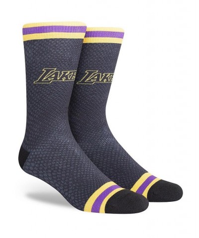 Men's Black Los Angeles Lakers Hardwood Classics Crew Socks $8.82 Socks