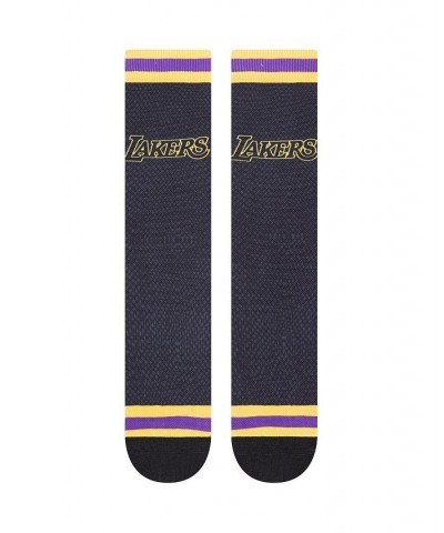 Men's Black Los Angeles Lakers Hardwood Classics Crew Socks $8.82 Socks