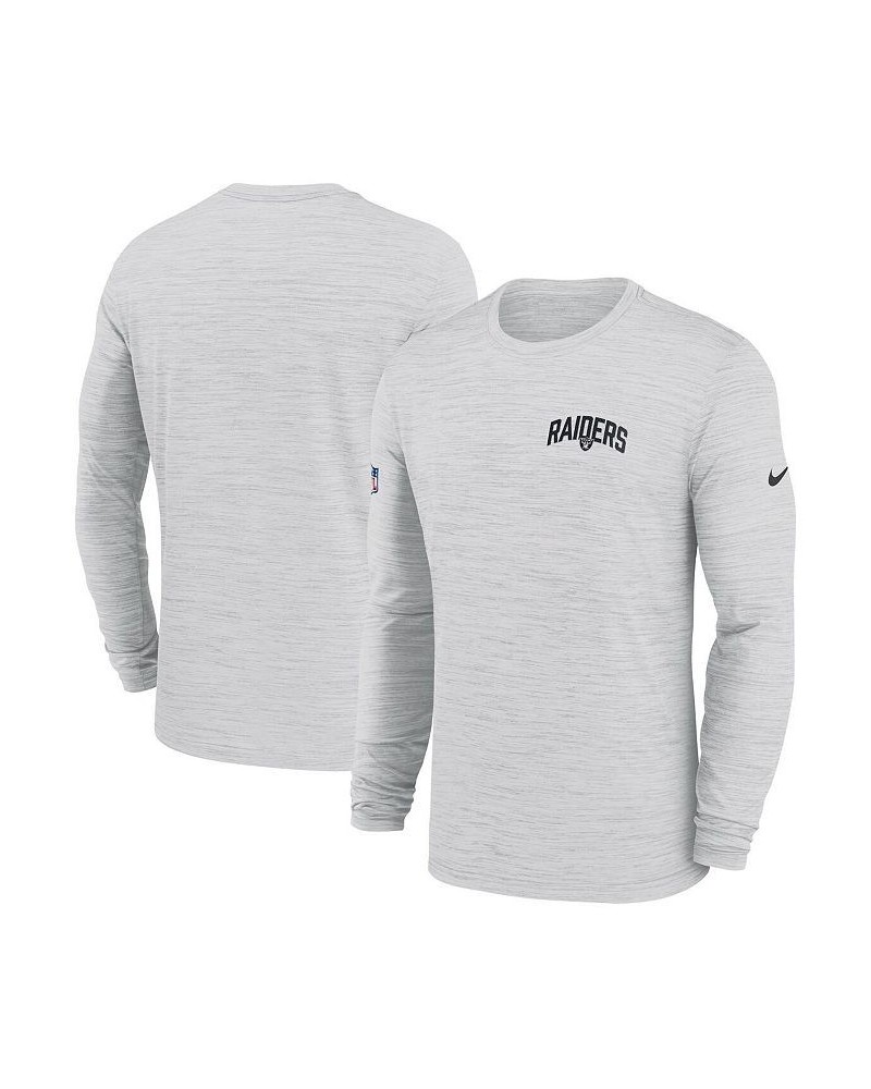 Men's White Las Vegas Raiders Velocity Athletic Stack Performance Long Sleeve T-shirt $22.78 T-Shirts