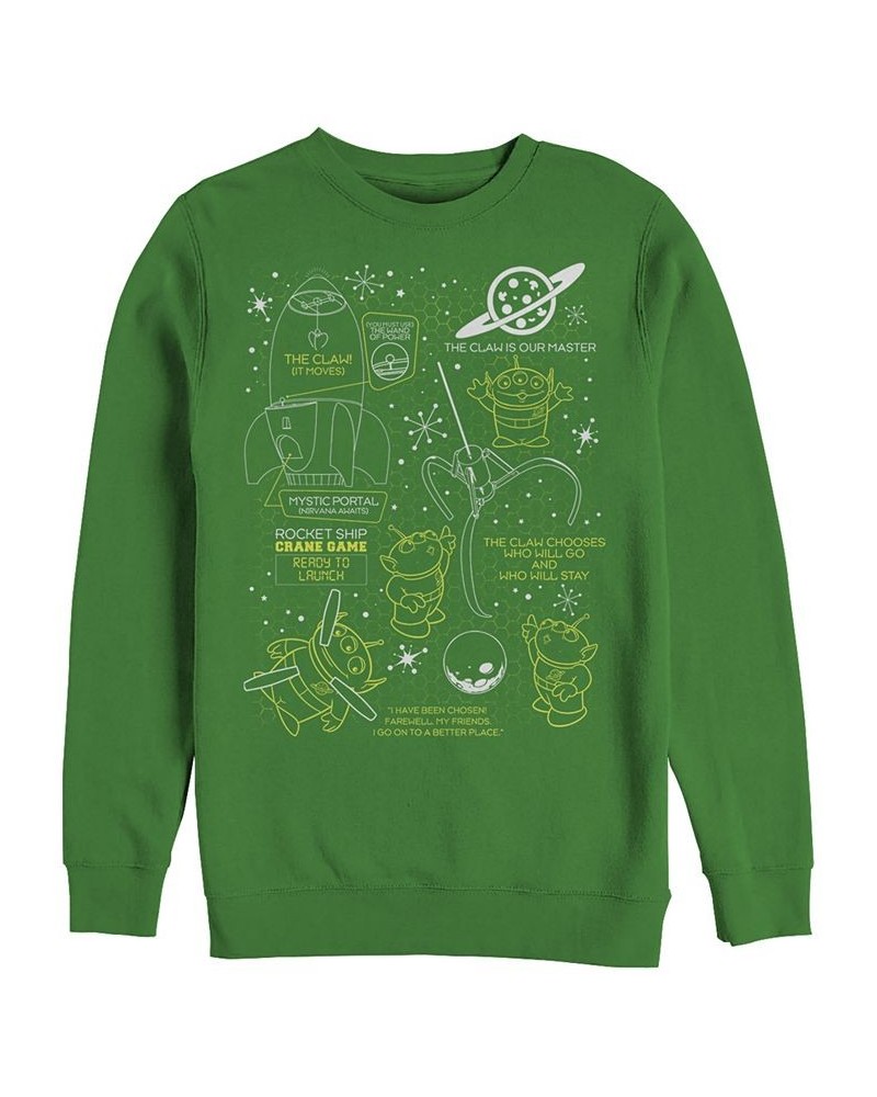 Disney Pixar Men's Toy Story Aliens Claw Master Map, Crewneck Fleece Green $26.40 Sweatshirt