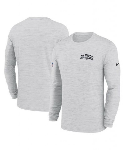 Men's White Las Vegas Raiders Velocity Athletic Stack Performance Long Sleeve T-shirt $22.78 T-Shirts