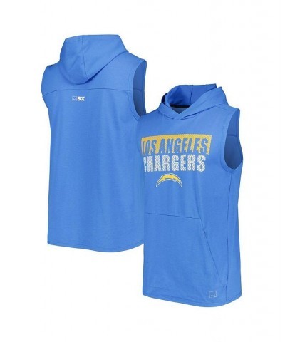 Men's Powder Blue Los Angeles Chargers Relay Sleeveless Pullover Hoodie $36.00 T-Shirts