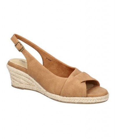 Women's Devlin Espadrille Wedge Sandals Brown $34.50 Shoes