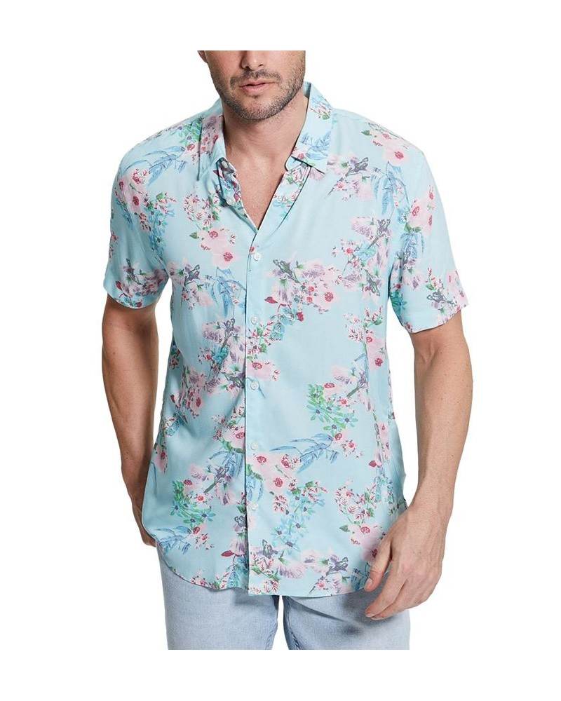 Men's Wild Orchid Short-Sleeve Button-Front Shirt Yellow $41.83 Shirts