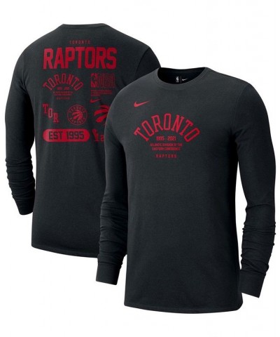 Men's Black Toronto Raptors 75th Anniversary Courtside Element Long Sleeve T-shirt $19.78 T-Shirts