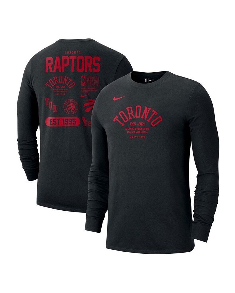 Men's Black Toronto Raptors 75th Anniversary Courtside Element Long Sleeve T-shirt $19.78 T-Shirts