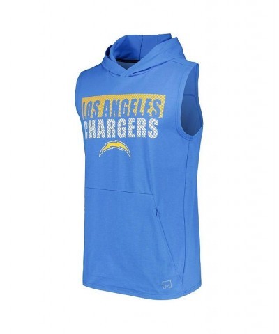 Men's Powder Blue Los Angeles Chargers Relay Sleeveless Pullover Hoodie $36.00 T-Shirts