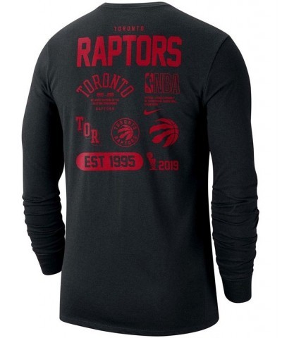 Men's Black Toronto Raptors 75th Anniversary Courtside Element Long Sleeve T-shirt $19.78 T-Shirts