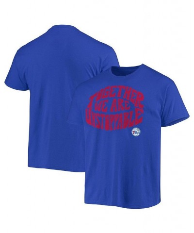 Men's Royal Philadelphia 76ers Positive Message Enzyme Washed T-shirt $24.07 T-Shirts