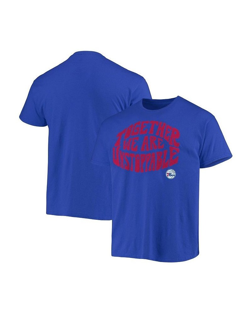 Men's Royal Philadelphia 76ers Positive Message Enzyme Washed T-shirt $24.07 T-Shirts