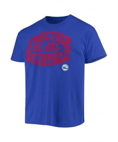 Men's Royal Philadelphia 76ers Positive Message Enzyme Washed T-shirt $24.07 T-Shirts