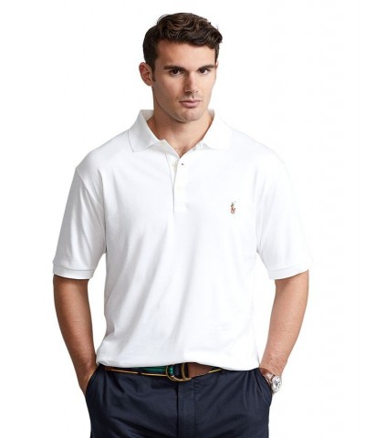 Men's Big & Tall Classic Fit Soft Cotton Polo White $57.60 Polo Shirts