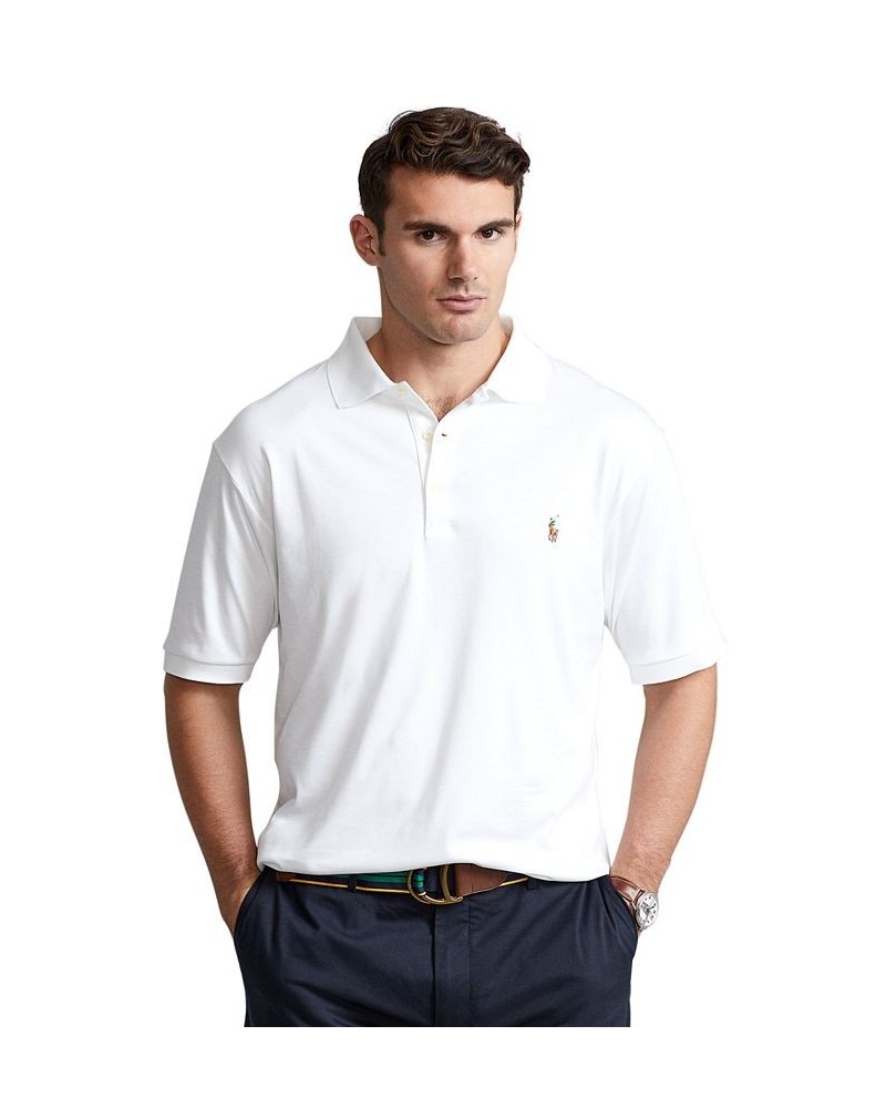 Men's Big & Tall Classic Fit Soft Cotton Polo White $57.60 Polo Shirts