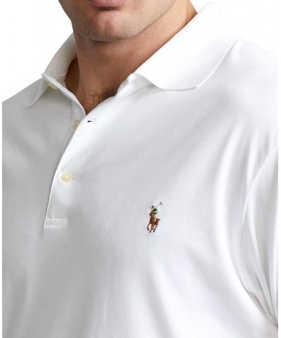 Men's Big & Tall Classic Fit Soft Cotton Polo White $57.60 Polo Shirts