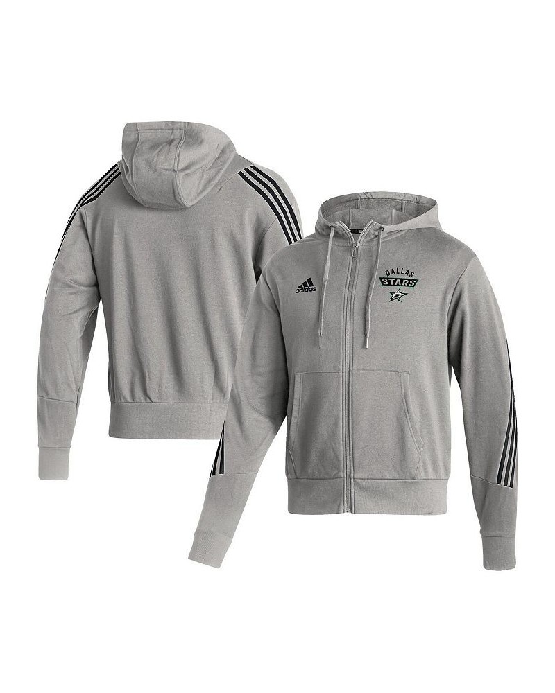 Men's Heathered Gray Dallas Stars Fashion Full-Zip Hoodie $33.05 Sweatshirt