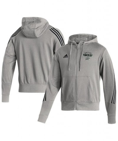 Men's Heathered Gray Dallas Stars Fashion Full-Zip Hoodie $33.05 Sweatshirt