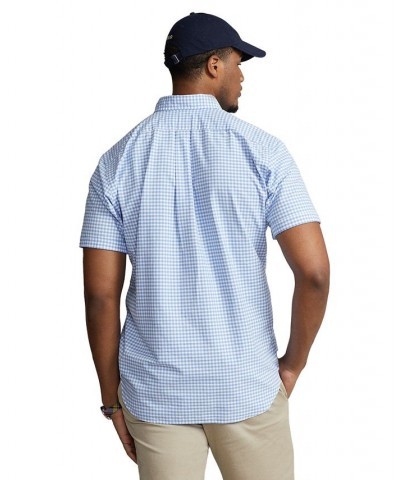 Men's Big & Tall Plaid Oxford Shirt Light Blue/White $53.75 Shirts