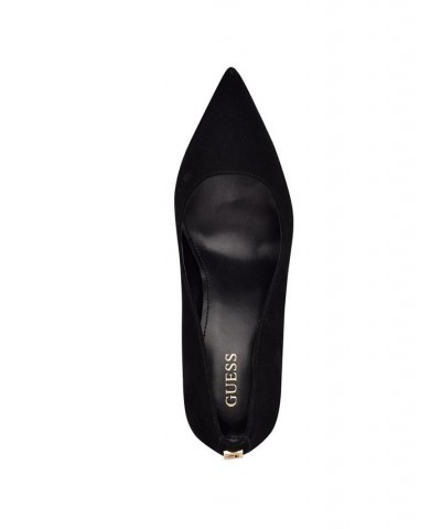 Women's Abagail Block Heel Plain Pumps Black $50.04 Shoes