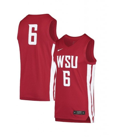 Men's 6 Crimson Washington State Cougars Replica Basketball Jersey $43.20 Jersey