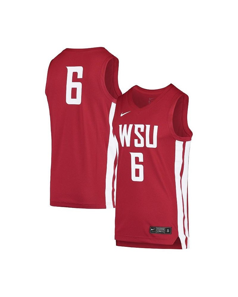 Men's 6 Crimson Washington State Cougars Replica Basketball Jersey $43.20 Jersey