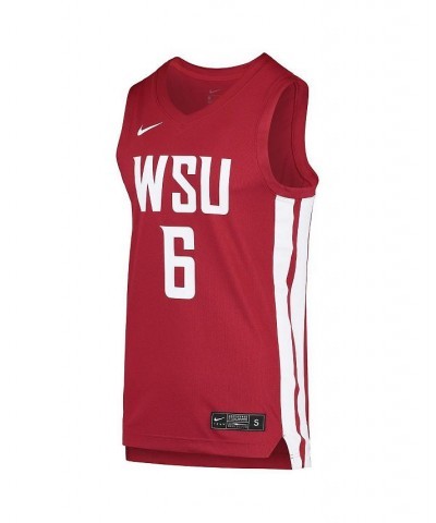 Men's 6 Crimson Washington State Cougars Replica Basketball Jersey $43.20 Jersey