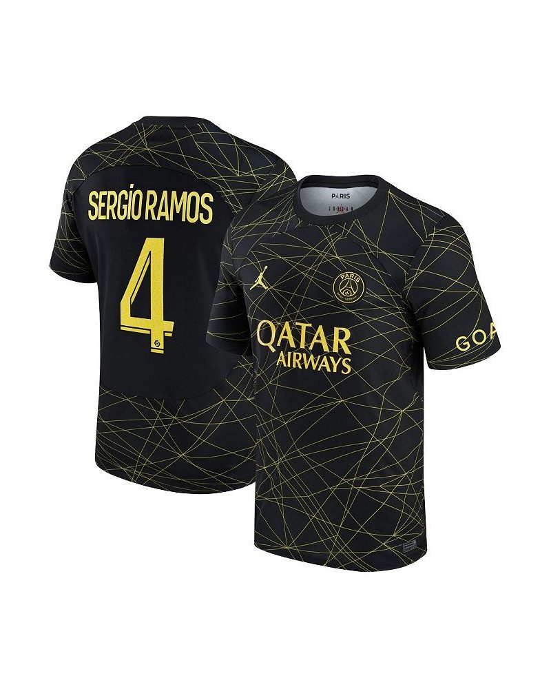 Men's Brand Sergio Ramos Black Paris Saint-Germain 2022/23 Fourth Breathe Stadium Replica Player Jersey $61.60 Jersey