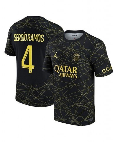 Men's Brand Sergio Ramos Black Paris Saint-Germain 2022/23 Fourth Breathe Stadium Replica Player Jersey $61.60 Jersey