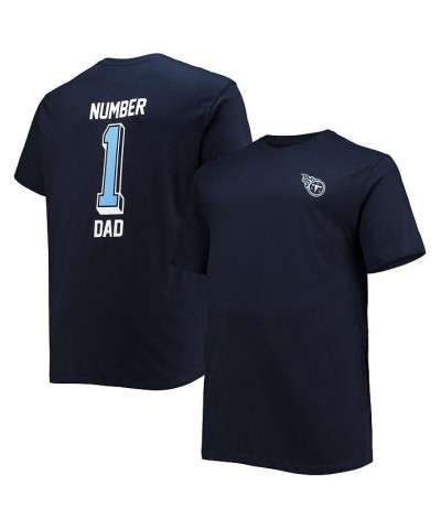 Men's Branded Navy Tennessee Titans Big and Tall 1 Dad 2-Hit T-shirt $19.37 T-Shirts