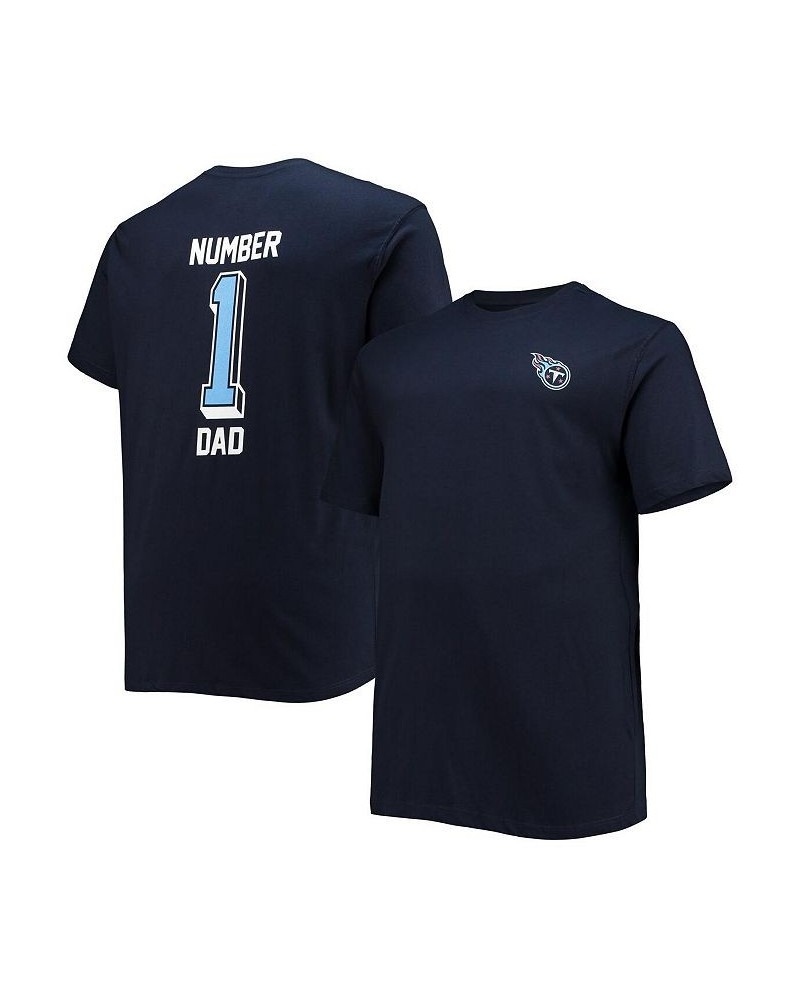 Men's Branded Navy Tennessee Titans Big and Tall 1 Dad 2-Hit T-shirt $19.37 T-Shirts