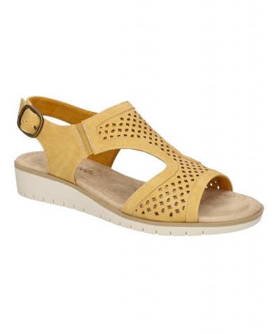 Women's Alba Comfort Wedge Sandals Yellow $29.40 Shoes