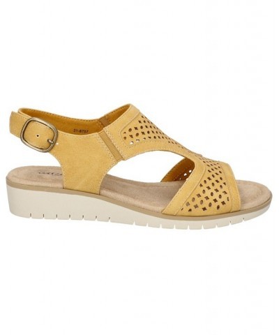 Women's Alba Comfort Wedge Sandals Yellow $29.40 Shoes