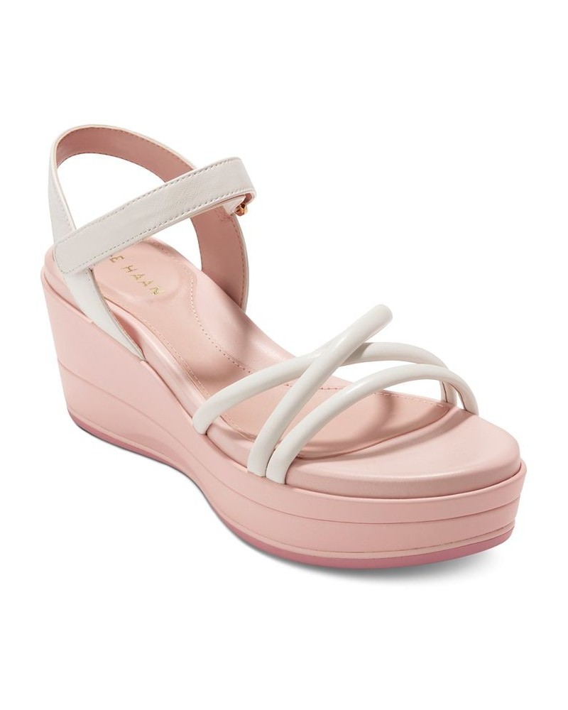 Women's Grand Ambition Addison Platform Wedge Sandals White $59.40 Shoes