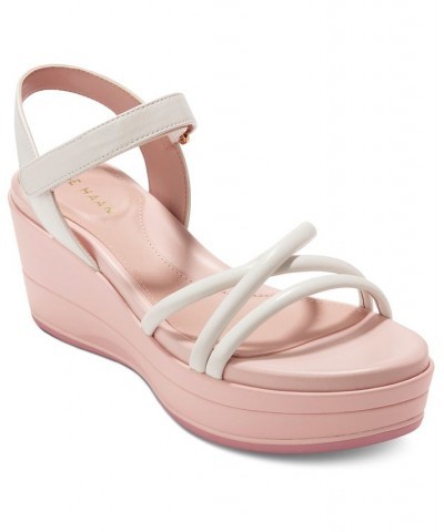 Women's Grand Ambition Addison Platform Wedge Sandals White $59.40 Shoes