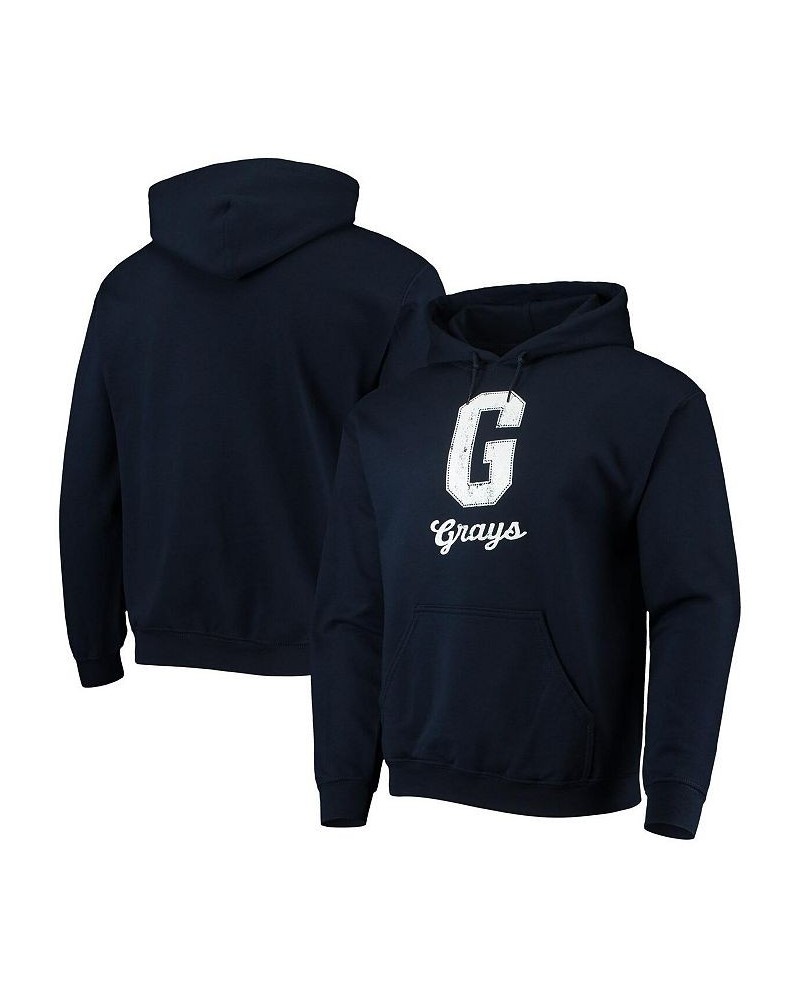 Men's Navy Homestead Grays Negro League Logo Pullover Hoodie $34.79 Sweatshirt