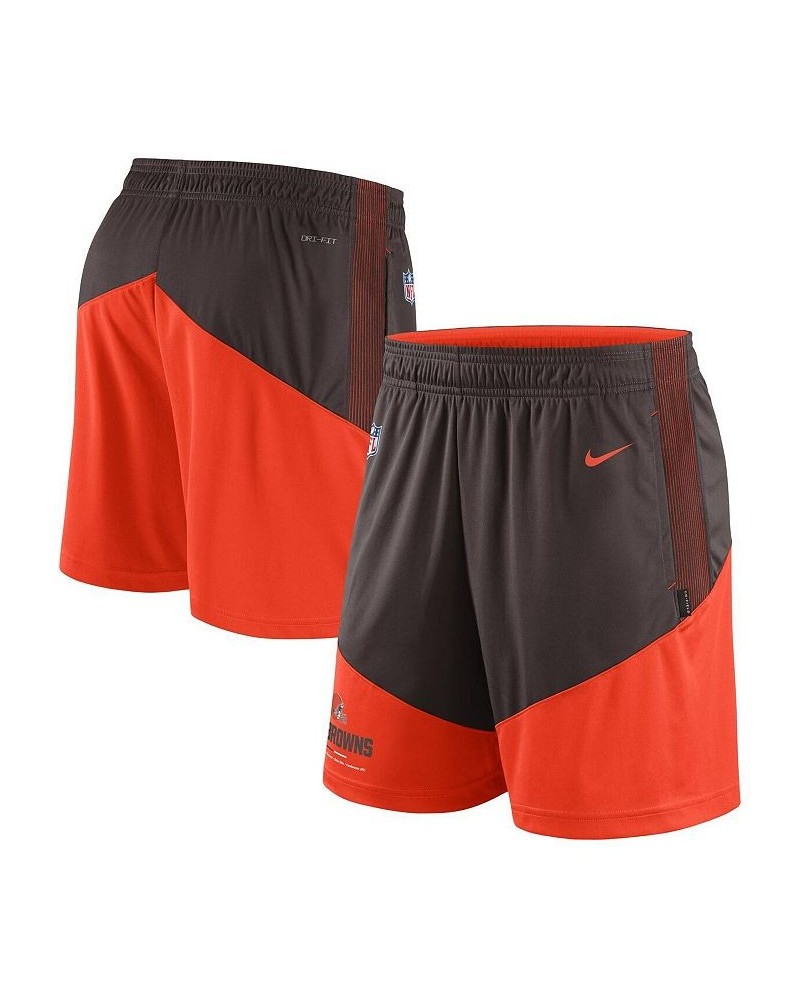 Men's Brown, Orange Cleveland Browns Primary Lockup Performance Shorts $32.90 Shorts