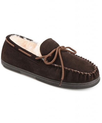 Men's Meander Moccasin Slippers Brown $46.06 Shoes