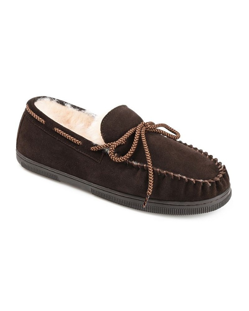 Men's Meander Moccasin Slippers Brown $46.06 Shoes