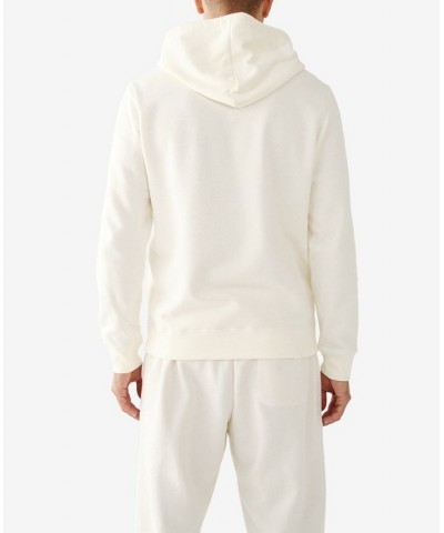 Men's Buddha Face Drawstring Hooded Sweatshirt White $43.14 Sweatshirt